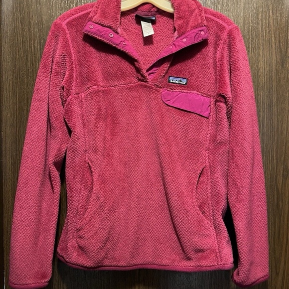 Patagonia Women's Polartec Re-Tool Snap-T Fleece Pullover. Berry Pink! Sz: M! - Picture 2 of 12